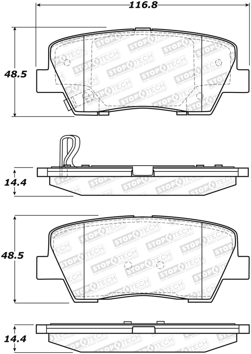 Hyundai Genesis Brake Pads - Stoptech - Street - 2009