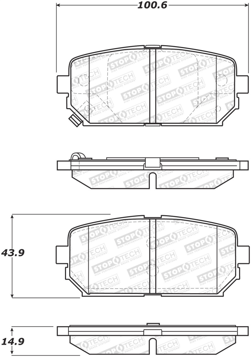 Kia Rondo Brake Pads - Stoptech - Street - `07-`12