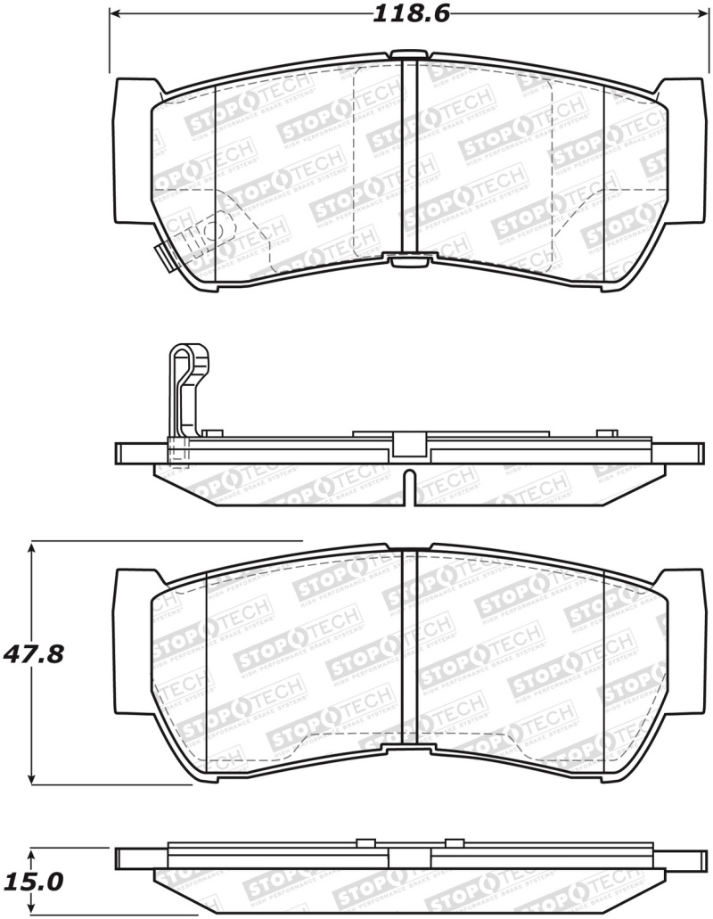 Hyundai Santa Fe Brake Pads - Front - Stoptech - ST Street - `07-`09