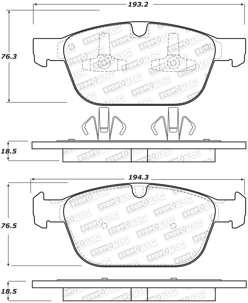 Volvo XC60 Brake Pads - Rear - Stoptech - Street - `10-`16