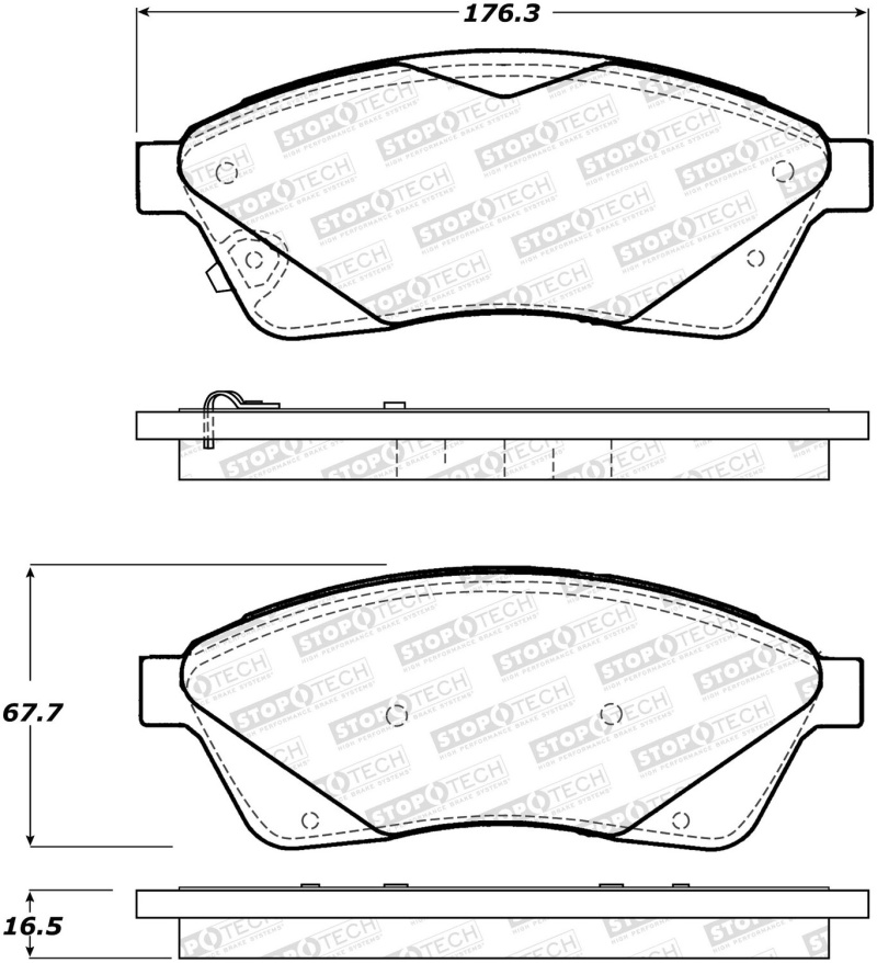 Cadillac SRX Brake Pads - Front - Stoptech - Street Brake Pads - `10-`16