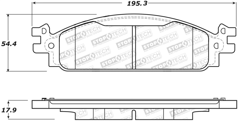 Ford Taurus Brake Pads - Front - Stoptech - Street - `11-`19