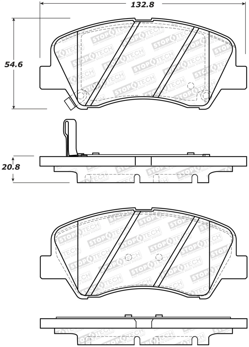 Kia Rio5 Brake Pads - Rear - Stoptech - Street Pads - `13-`14