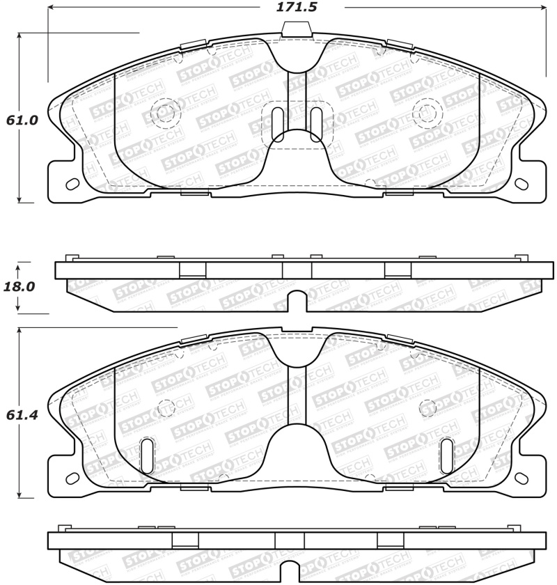 Ford Police Interceptor Utility Brake Pads - Rear - Stoptech - Street - `13-`19