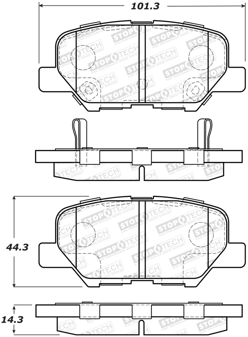 Mazda 3 Brake Pads - Front - Stoptech - Street - `15-`16