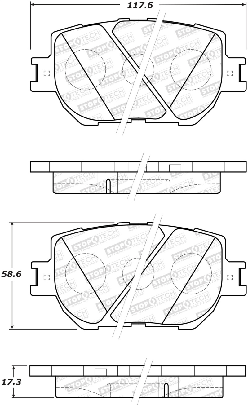 Lexus IS250 Brake Pads - Rear - Stoptech - Street - `14-`15