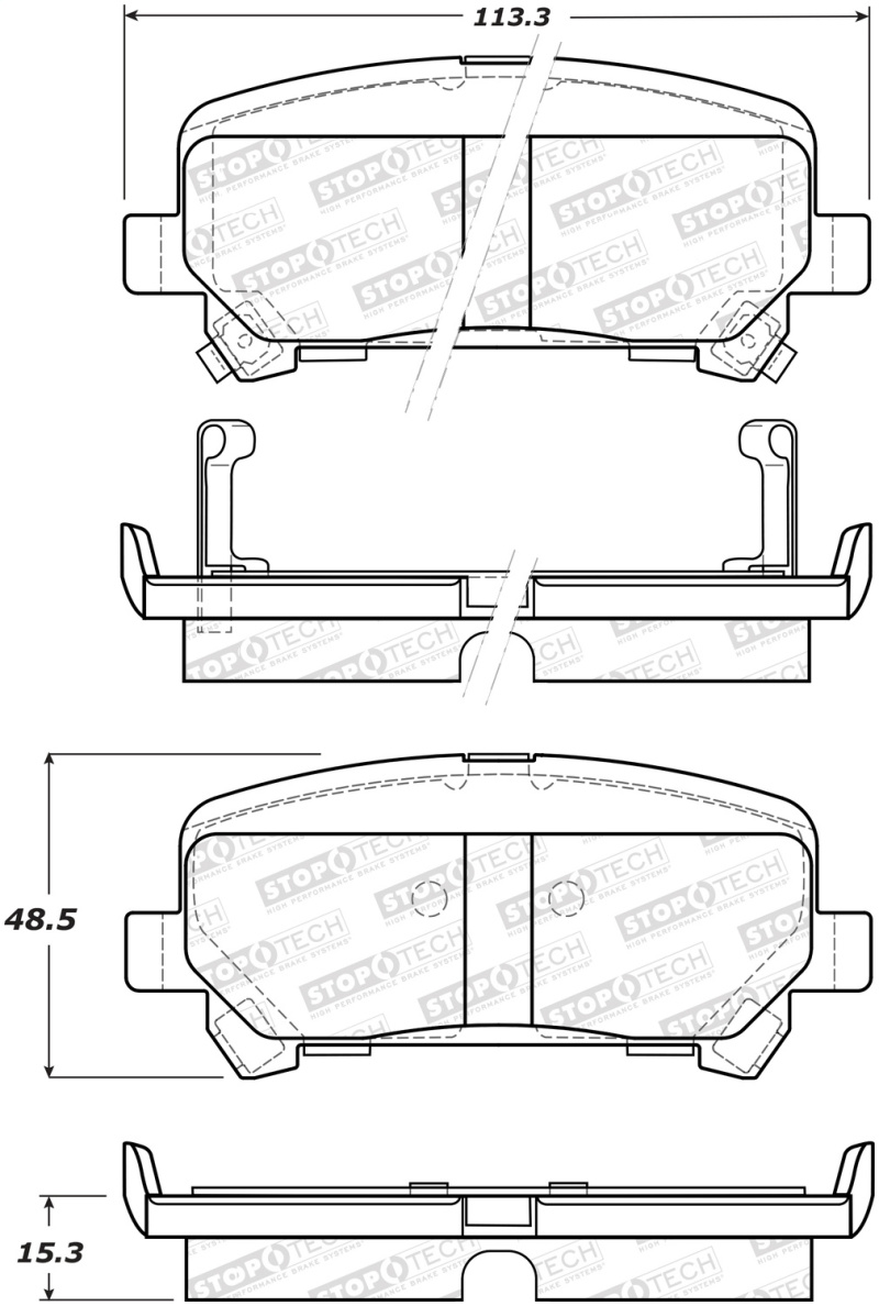 Chevrolet Colorado Brake Pads - Front - Stoptech - Street - `15-`20