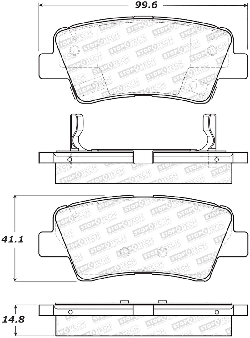 Hyundai Tucson Brake Pads - Front - Stoptech - Street - `16-`21