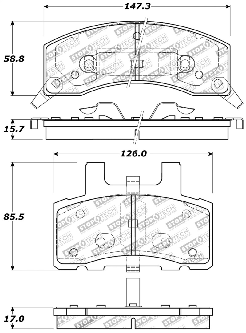 GMC K3500 Brake Pads - Front - Stoptech - Sport - `88-`00