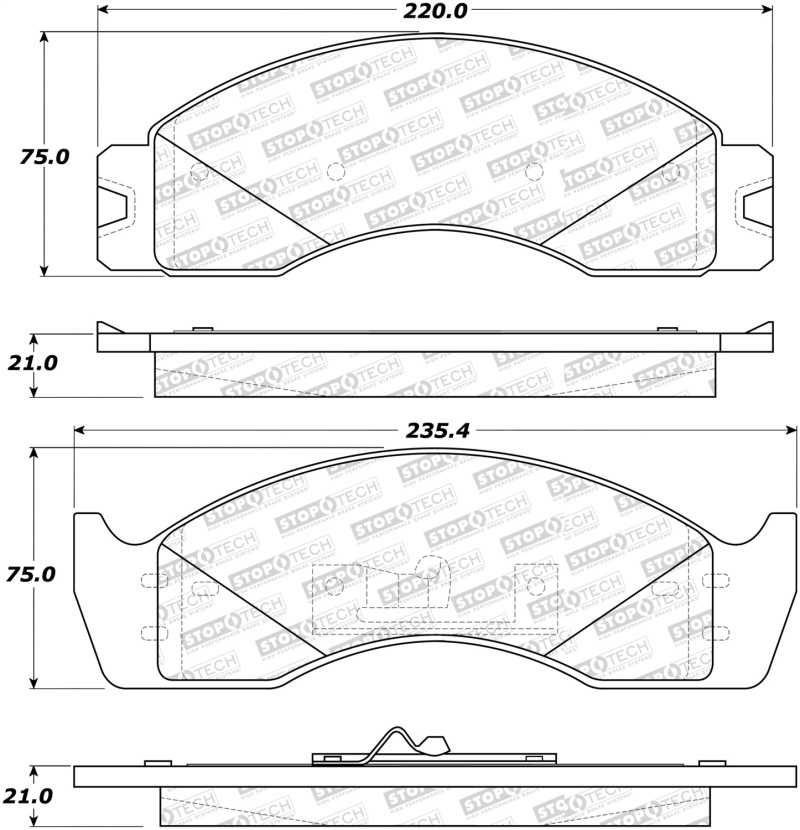 Ford E-450 Econoline Super Duty Brake Pads - Front - Stoptech - Sport - `00-`02