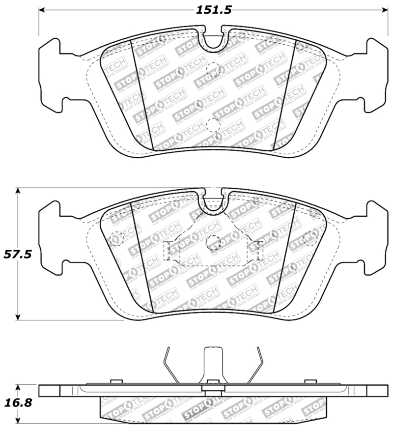 BMW 320i Brake Pads - Front - Stoptech - Sport - `92-`05