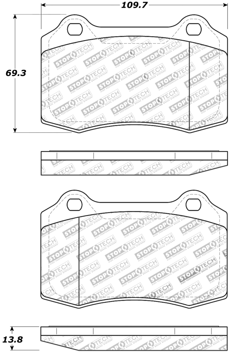 Lotus Esprit Brake Pads - Rear - Stoptech - Sport - `96-`04