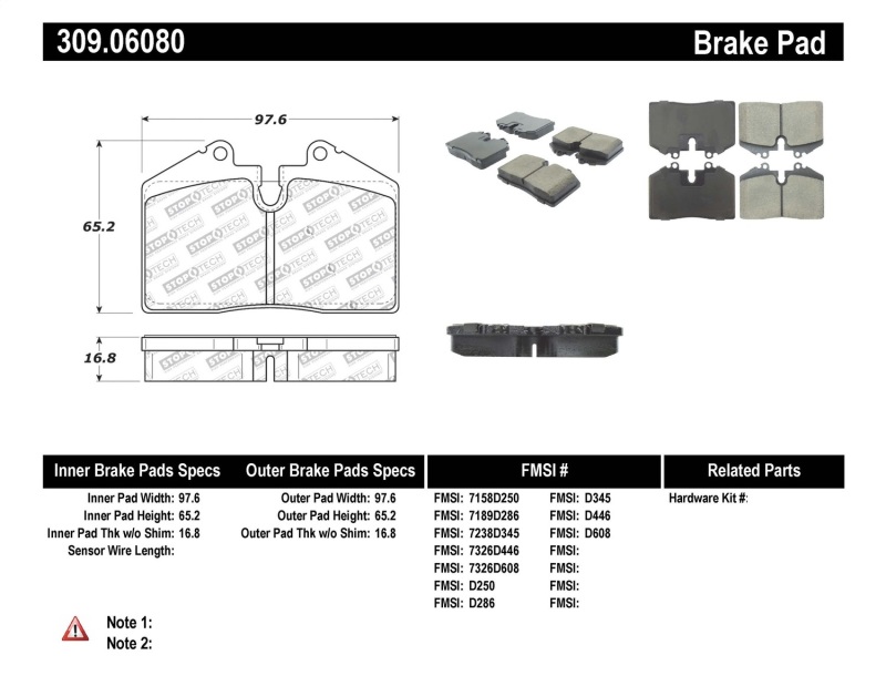 Ferrari 575 M Maranello Brake Pads - Stoptech - Performance Pad - `03-`04