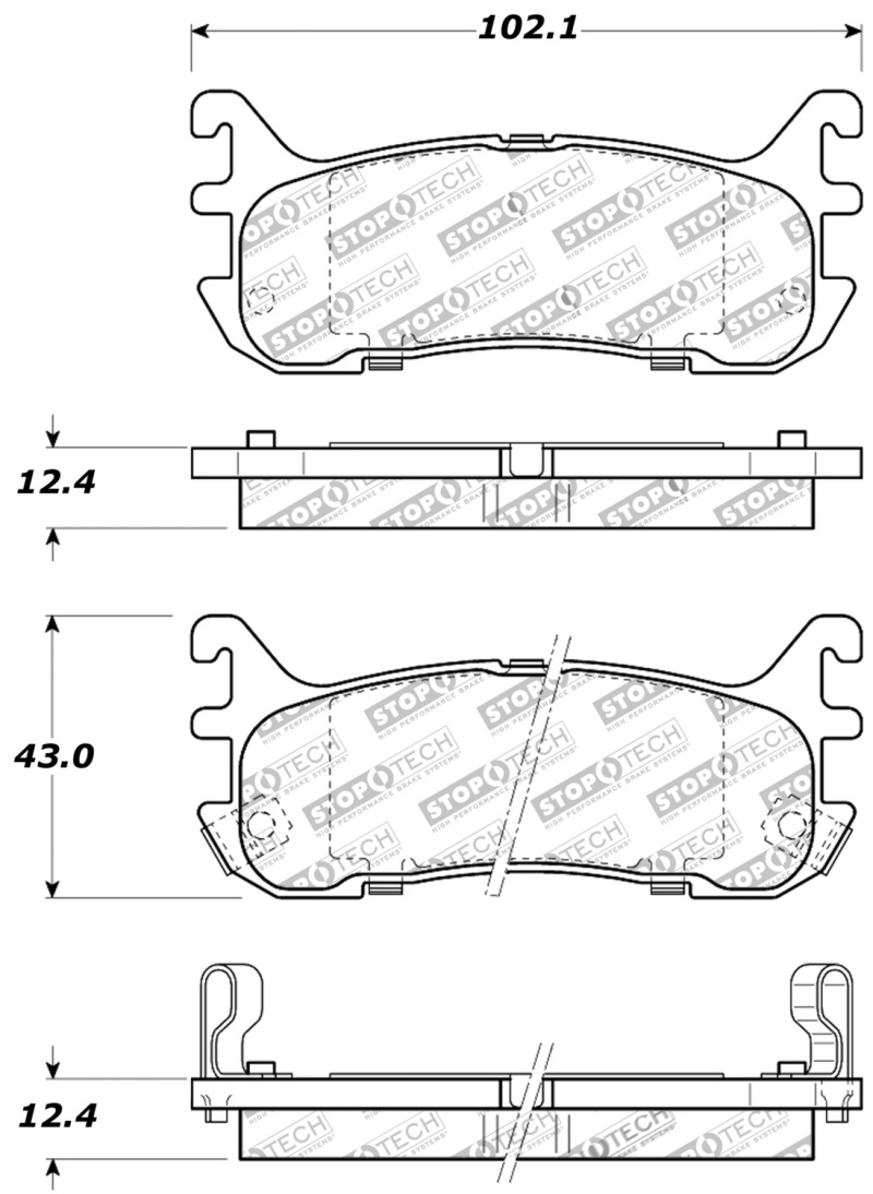 Mazda Miata Brake Pads - Rear - Stoptech - Sport - `94-`02