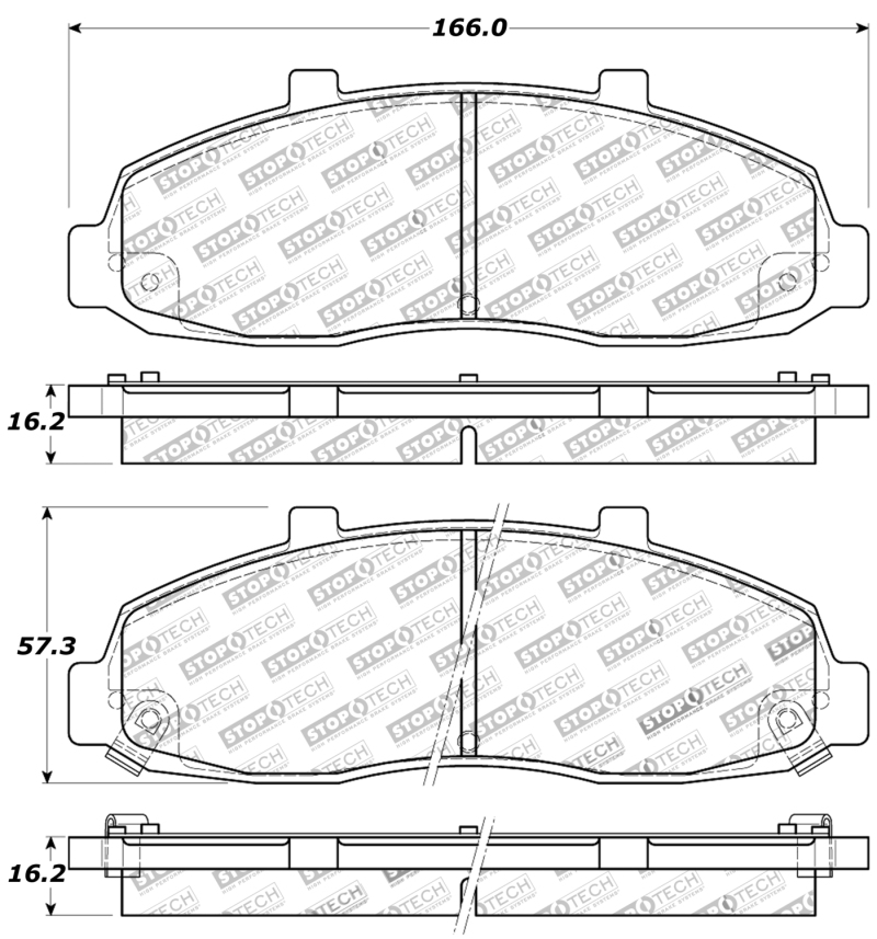 Ford F-150 Brake Pads - Front - Stoptech - Sport - `97-`03