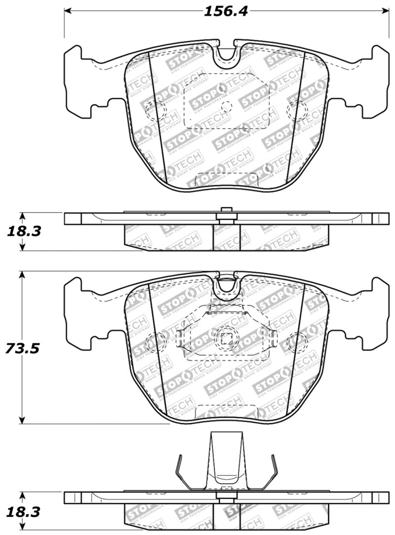 BMW 530i Brake Pads - Front - Stoptech - Sport - `01-`03