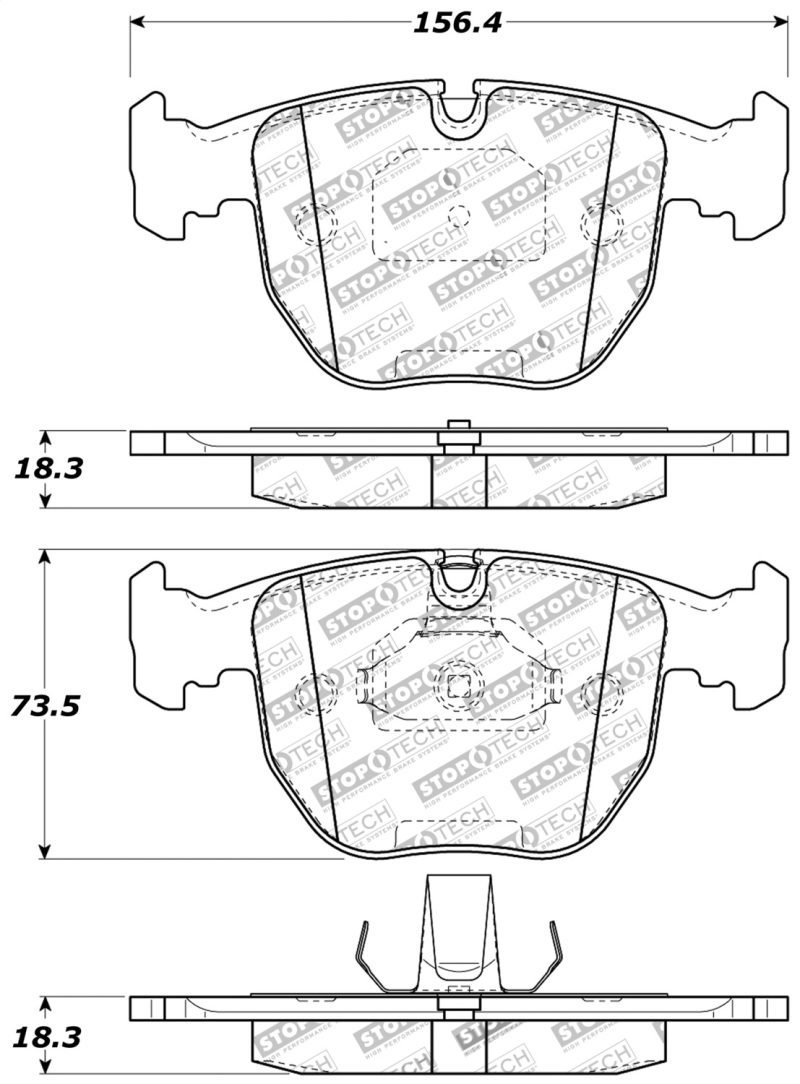 BMW 740iL Brake Pads - Front - Stoptech - Sport - `95-`01