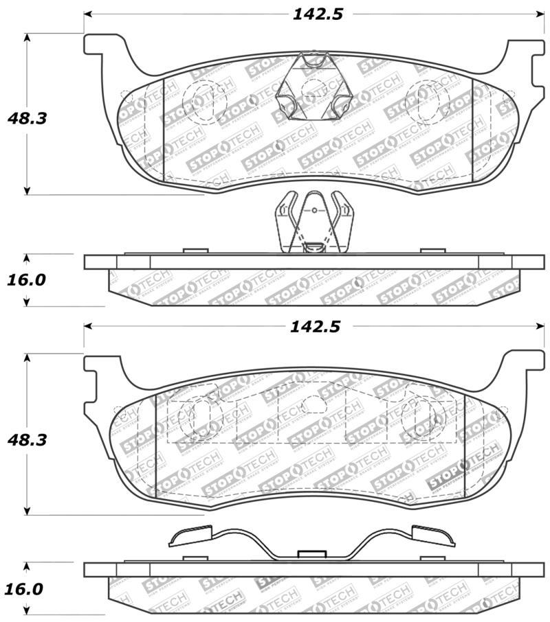Ford F-150 Brake Pads - Front - Stoptech - Sport - `99-`03