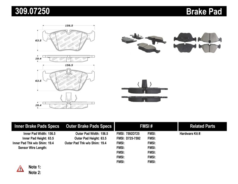 BMW 525i Brake Pads - Stoptech - Performance - `01-`10