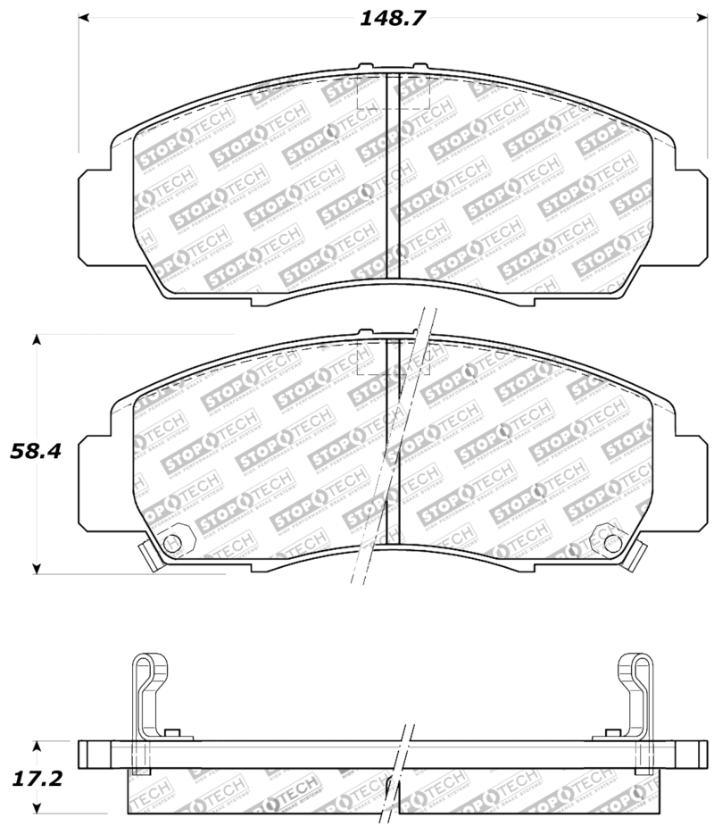 Acura TL Brake Pads - Front - Stoptech - Sport - `99-`08