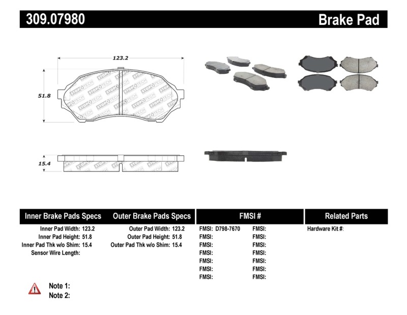 Mazda Protege Performance Brake Pads - Stoptech - Sport, Para-aramid (Kevlar) Composite - `99-`01