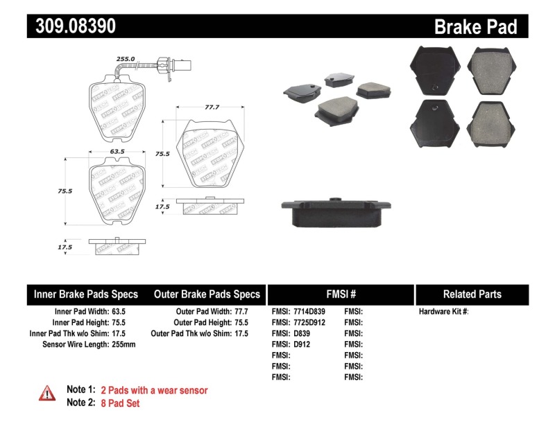 Audi A6 Quattro Brake Pads - Stoptech - Sport - `99-`04