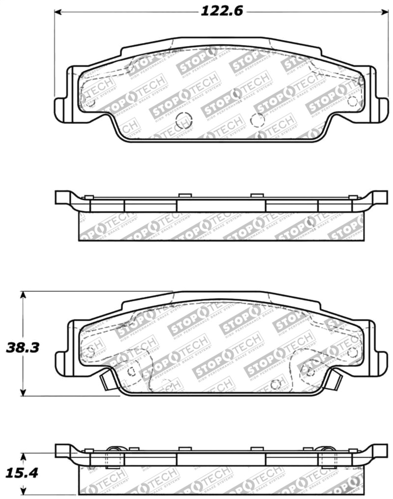 Cadillac STS Brake Pads - Stoptech - Sport - `05-`11