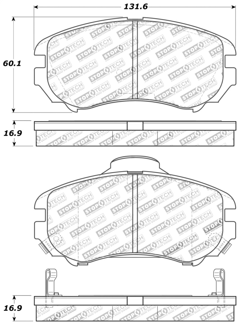 Hyundai Sonata Brake Pads - Stoptech - Sport - `03-`10