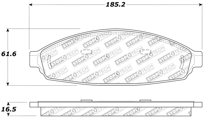 Lincoln Town Car Brake Pads - Front - Stoptech - Sport with Shims and Hardware - `03-`11