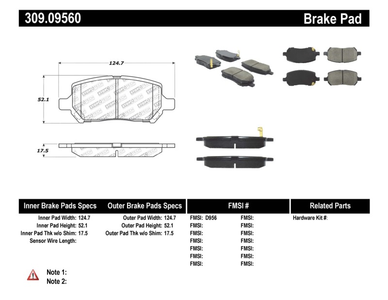 Pontiac G5 Brake Pads - Stoptech - Sport - `07-`10
