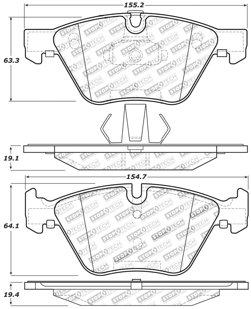 BMW 3 Series Brake Pads - Front - Stoptech - Sport - 2006