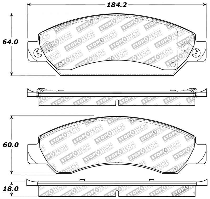 GMC Yukon XL 1500 Brake Pads - Rear - Stoptech - Sport Brake Pads w/Shims and Hardware - 2007