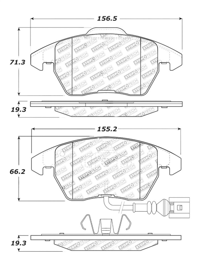 Volkswagen Rabbit Brake Pads - Front - Stoptech - Sport - `06-`09