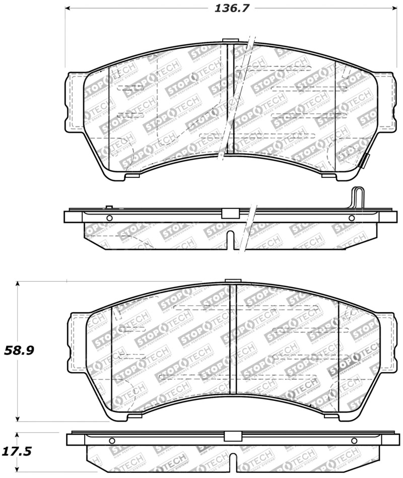 Lincoln MKZ Brake Pads - Front - Stoptech - Sport - `07-`12