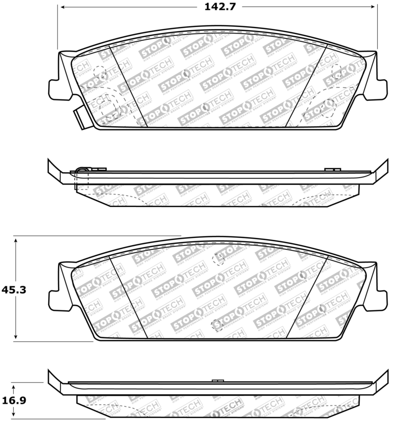 GMC Yukon XL 1500 Brake Pads - Front - Stoptech - Sport - `07-`14