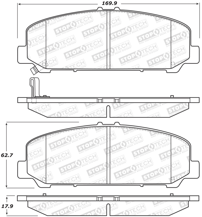 Nissan Titan Brake Pads - Rear - Stoptech - Sport w/Shims and Hardware - `07-`10