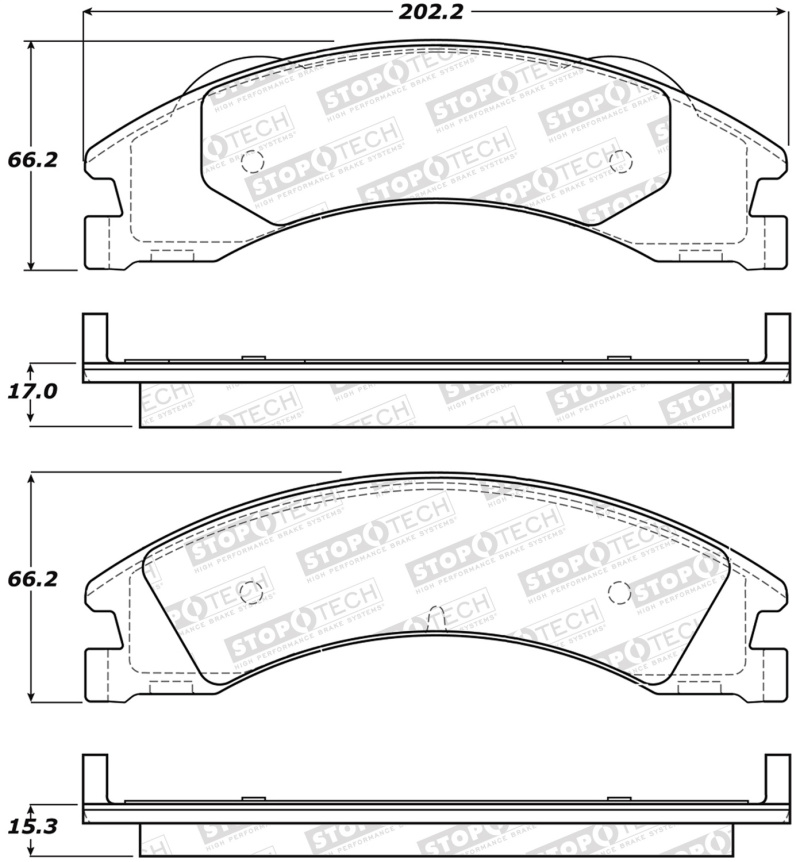 Ford E-250 Brake Pads - Front - Stoptech - Sport w/Shims - `08-`11