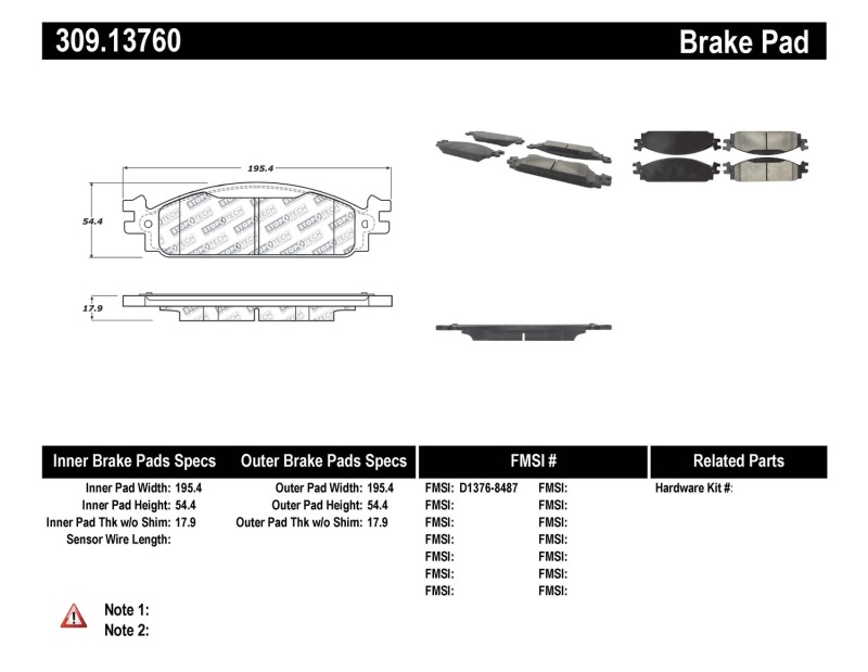 Ford Flex Brake Pads - Stoptech - Sport - `09-`10