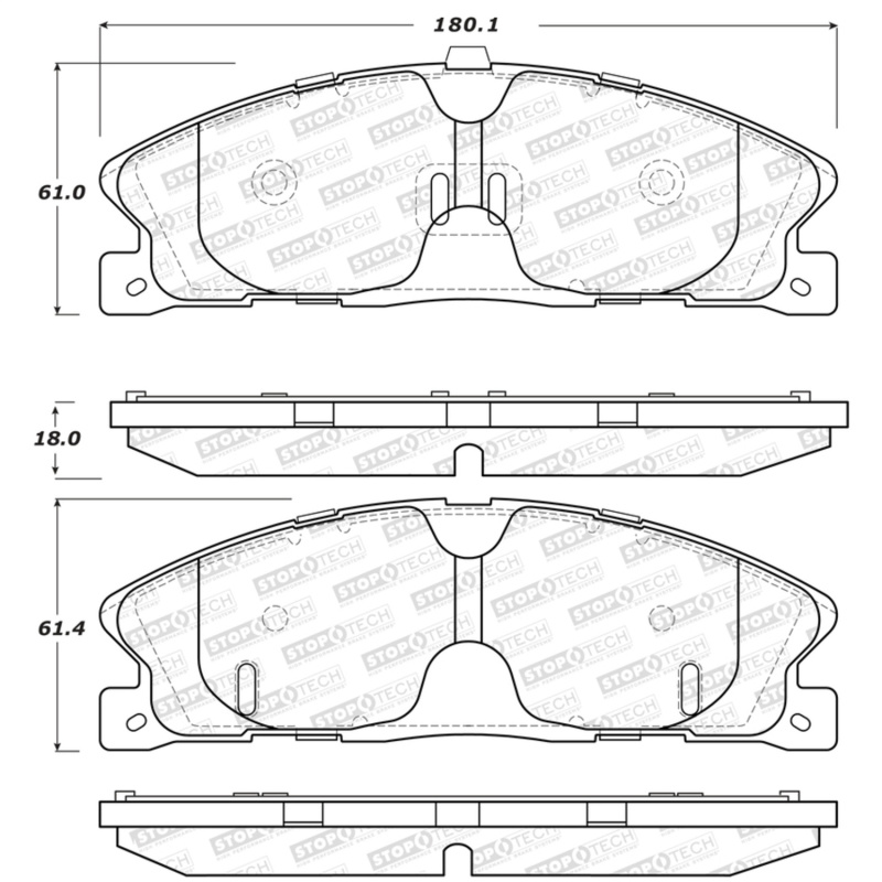 Lincoln MKT Brake Pads - Rear - Stoptech - Sport - `13-`19