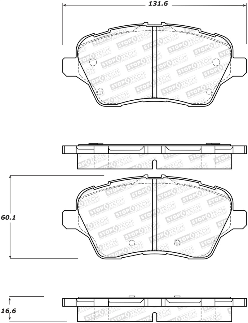 Ford Fiesta Brake Pads - Front - Stoptech - Sport - `14-`18
