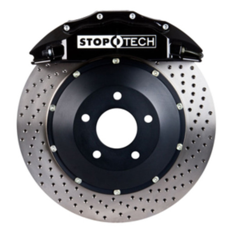 Audi S5 Brake Kit - Front - Stoptech - ST-60 Calipers + 380x32 Drilled Rotors - Black - `08-`15