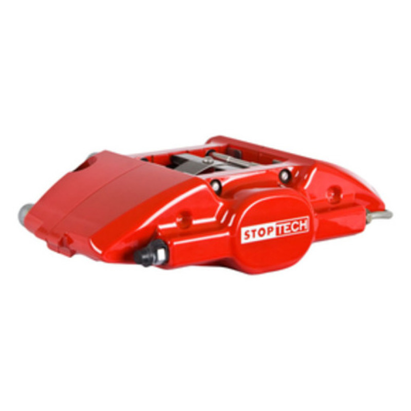 Audi S4 Brake Kit - Rear - Stoptech - ST-22 Calipers + 328x28mm Slotted Rotors + StopTech Street Performance Pads + Stainless Steel Lines - Red - `99-`02