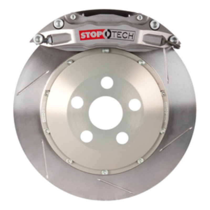 BMW 335i Brake Kit - Rear - Stoptech - Trophy Sport Kit + Slotted 2 Pc. Rotor + ST-40 Calipers - Silver - `07-`13