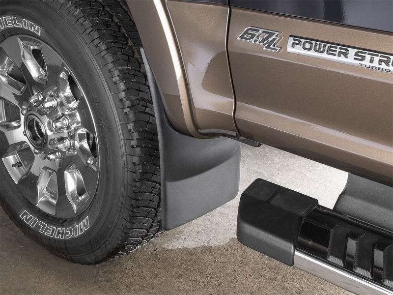 Ford F-550 Mud Flaps - Front - WeatherTech - No-Drill DigitalFit - Black - `17-`27