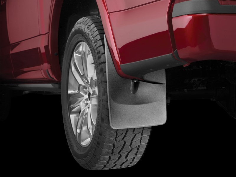 Ford F-150 Mud Flaps - Rear - WeatherTech - No-Drill DigitalFit - Black - 2015