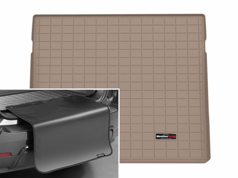 Porsche Macan Cargo Liner - Rear - WeatherTech - Electric Trunk with Bumper Protector - Tan - `24-`26