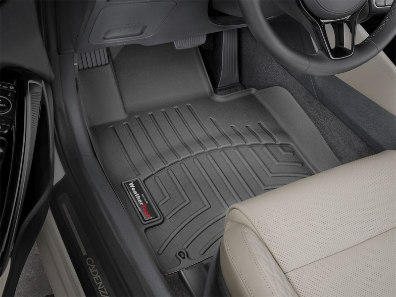 Kia Cadenza FloorLiner - Front - WeatherTech - FloorLiner DigitalFit - Black - `17-`27