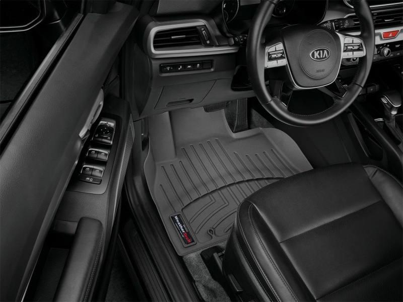 Kia Telluride FloorLiner - Front - WeatherTech - DigitalFit - Black - `20-`27