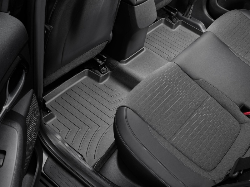 Kia Seltos Floor Mats - Rear - WeatherTech - FloorLiner DigitalFit - Black - `21-`27