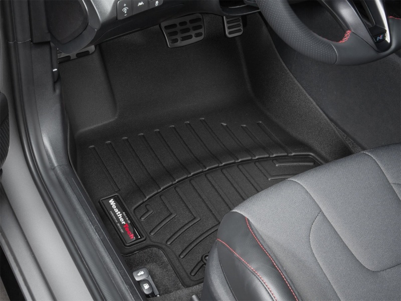 Hyundai Elantra Floor Mats - Front - WeatherTech - FloorLiner DigitalFit - Black - `21-`27